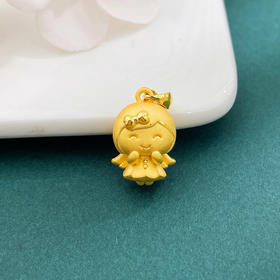 【限时7.5折】【定价黄金】足金 #卡通 #儿童/宝宝 【精品】3D硬金空心天使宝宝吊坠幸运小天使卡通吊坠(AR3DDZ00151)（预售产品下单后不退款不退货不换货不补差价）