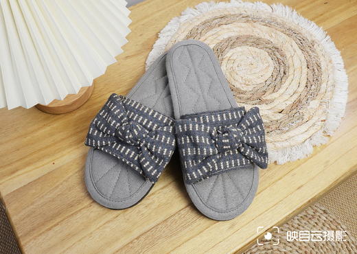 布艺拖鞋INS蝴蝶结系列-灰色（M37-38） 商品图1