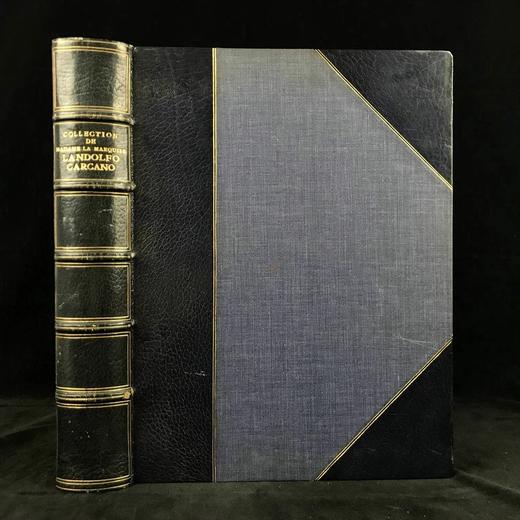 【法语】37*29cm工坊特装本！1912年 卡卡诺侯爵夫人艺术品收藏图集 近百幅版画插图 真皮精装 商品图0
