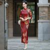 HQ-328高端旗袍新中式女高级感2024新款秋季七分袖改良国风连衣裙女长款 商品缩略图3