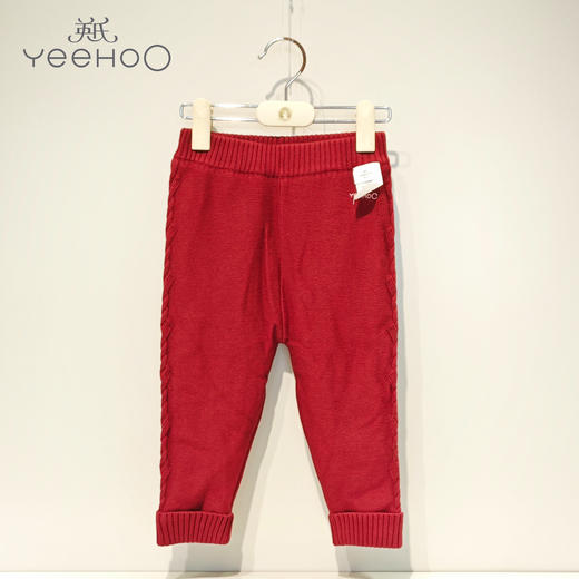 英氏-童衣类（秋）D0英毛打底裤 绛红 100CM 商品图0