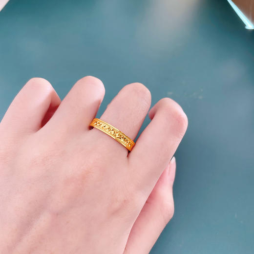 【限时克减150元】足金999 #条戒 5G黄金固口空心仿钻条戒圈戒(AG5GJZ00234)（预售产品下单后不退款不退货不换货不补差（预售产品下单后不退款不退货不换货不补差 商品图2