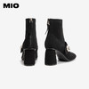 MIO米奥花朵点缀显瘦圆头高跟靴子小众设计时装靴女M245603041 商品缩略图3