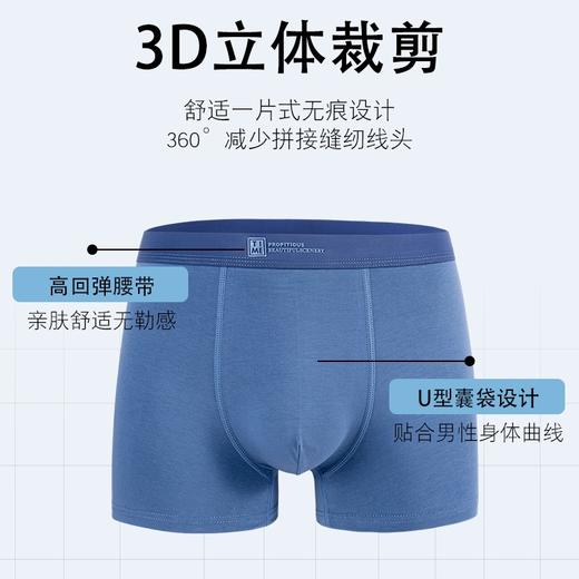 【柔软舒适5条装】男士经典莫代尔棉javascript:;内裤（4-810） 商品图4