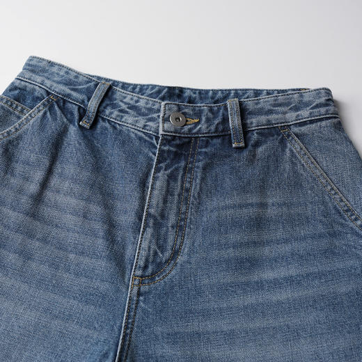 ROMI STUDIO“机场牛仔”100%竹节棉洗水肌理感直筒牛仔裤 431N2008 商品图2