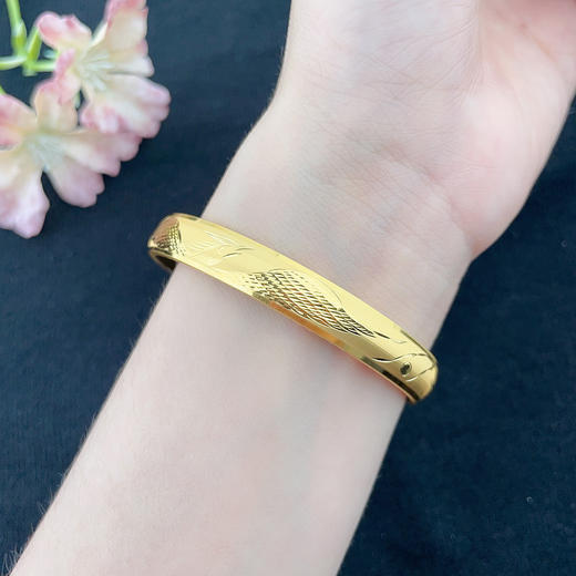 【限时克减150元】足金 【精品】无氰5D硬金空心固口龙凤呈祥龙凤手镯（面宽约7.7-8.1mm，厚约3.1mm）(AR5DSZ00018)（预售产品下单后不退款不退货不换货不补差价） 商品图5