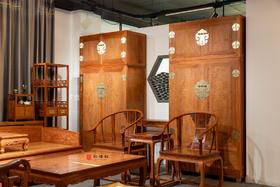 红桥红  家具严选  缅甸花梨（大果紫檀）【236素面 顶箱柜 】