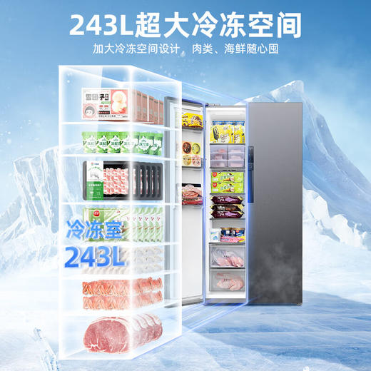 美菱（MeiLing）621升 双开门冰箱 风冷无霜 一级变频 大容量 净味保鲜  63.5超薄机身 -32°速冻 离子净系列BCD-621WPCX 商品图2