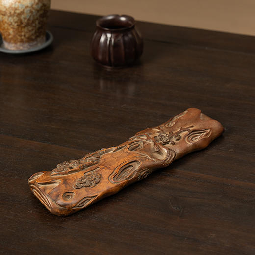 清 黄杨木雕松竹梅岁寒三友臂搁 商品图1