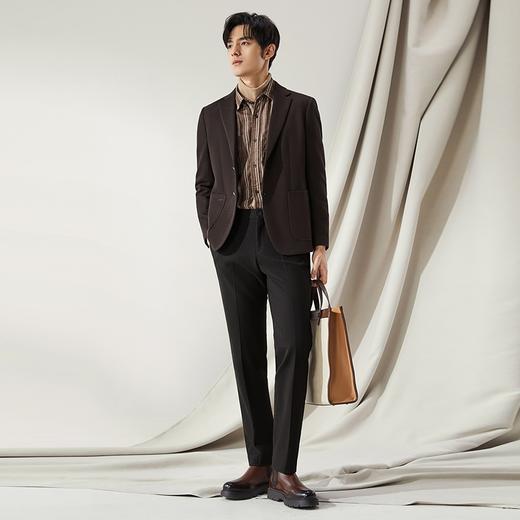【高端系列】柒牌休闲西服男士2024秋季新款含莫代尔提花西装外套	127C70760 商品图3