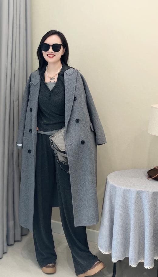 工厂反季清仓韩国订单高级灰双面羊毛大衣 商品图8