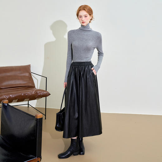 85.7%绵羊毛高领长袖毛衣女秋季轻薄保暖内搭上衣SS140281 商品图1