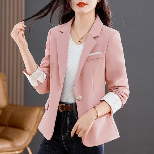 新中式国风西装外套，显瘦休闲气质短款西服HR-8516 商品图0