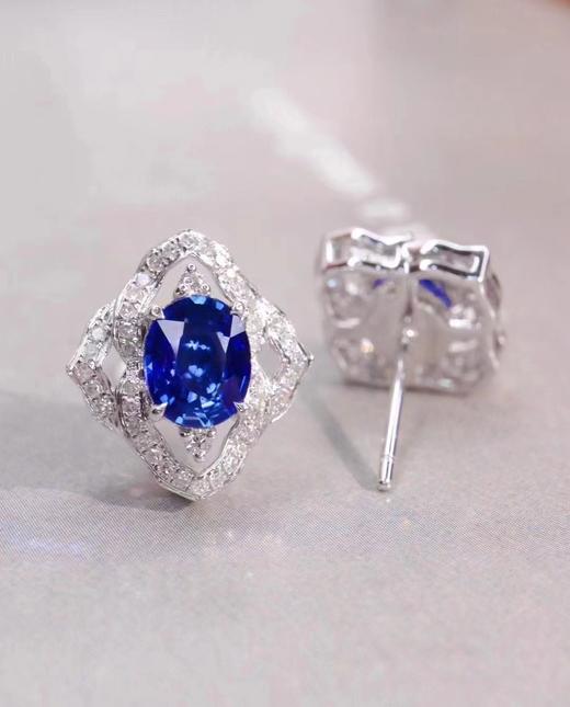 1.6ct 蓝宝石耳钉 商品图2