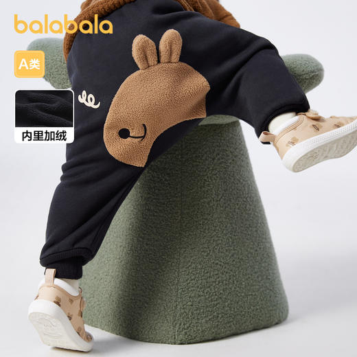 巴拉巴拉宝宝裤子男童长裤秋冬女童加绒裤婴儿pp裤外穿新款萌 商品图1