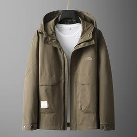 【实体店同款】【新款DPX】大依优型大码男装连帽夹克加肥加大休闲夹克胖子宽松外套上衣户外