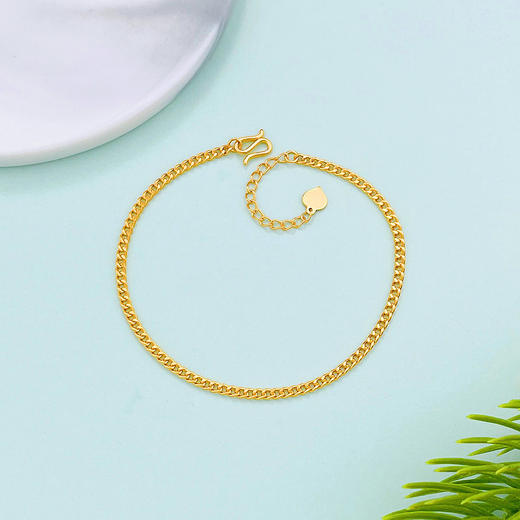 【限时克减150元】足金999 【高精工】5G黄金调节侧身老板链古巴手链(AG5GSL00145-2)（预售产品下单后不退款不退货不换货不补差价） 商品图0