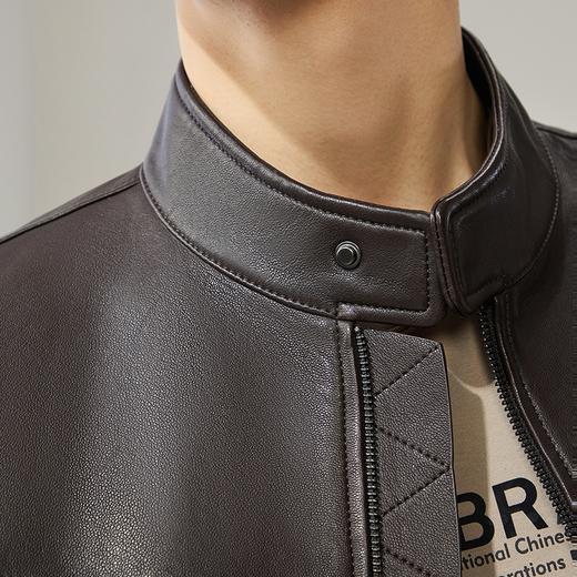 【绵羊皮】柒牌真皮立领皮衣男2024秋冬新款商务休闲男士防风外套	127J70450 商品图2