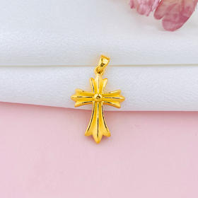 【限时7.5折】【定价黄金】足金 【精品】3D硬金克罗星十字架吊坠(AR3DDZ00116)（预售产品下单后不退款不退货不换货不补差价）