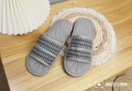 布艺拖鞋INS一字系列-灰色（L43-44） 商品图1