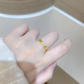 【限时克减150元】足金999.9 #碎碎冰 #小红书 #固口戒指  【精品】实心碎碎冰固口圈戒（面宽约2.8-3.2mm）(JZ00953)（预售产品下单后不退款不退货不换货不补差价）