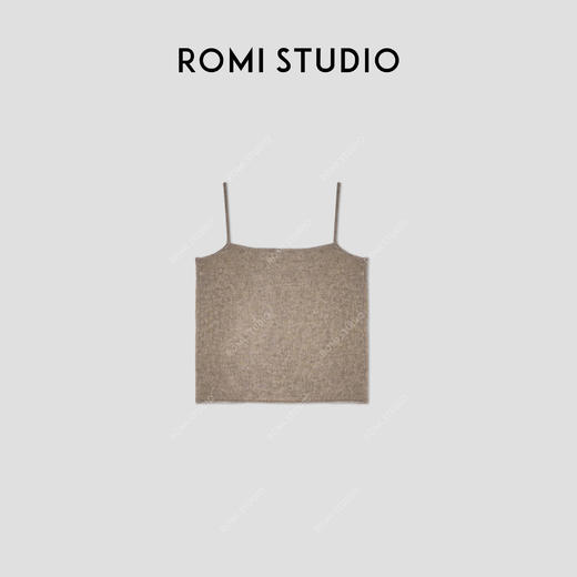 ROMI STUDIO“基础随性”7s羊绒羊毛混纺单边针织背心吊带 432A7114 商品图0