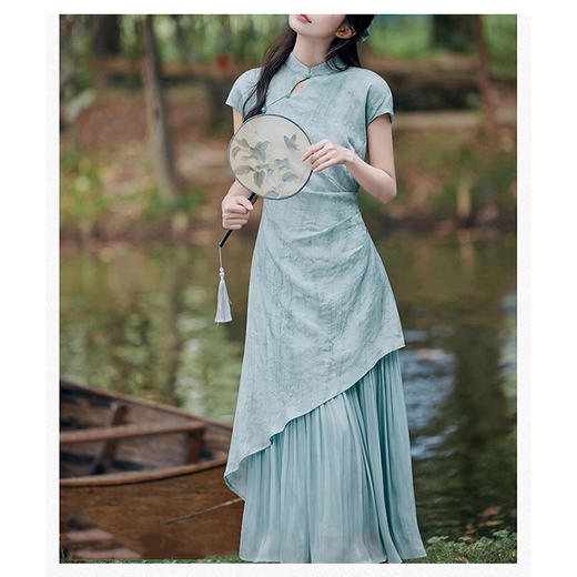 裁缝学苑AS308茶服裙子新中式假两件连衣裙纸样女装禅意旗袍样板 商品图2