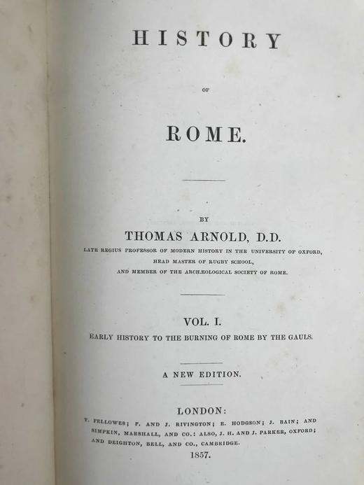 1857年 托马斯·阿诺德《罗马史全集》（全5卷） 全真皮精装大32开 商品图3