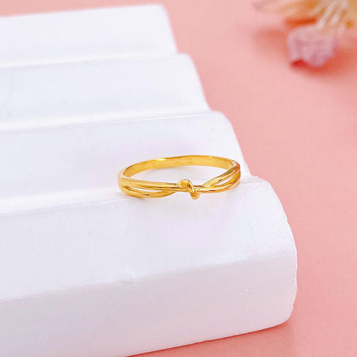 【限时克减150元】足金999 #超轻 5G超轻黄金固口无尽缠绵扭结女戒(AG5GJZ00221)（预售产品下单后不退款不退货不换货不补差价） 商品图1