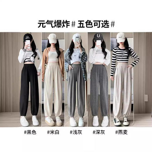 【秋冬季米妮绒哈伦裤】春秋2024新款显瘦宽松束脚运动裤休闲萝卜裤 商品图1