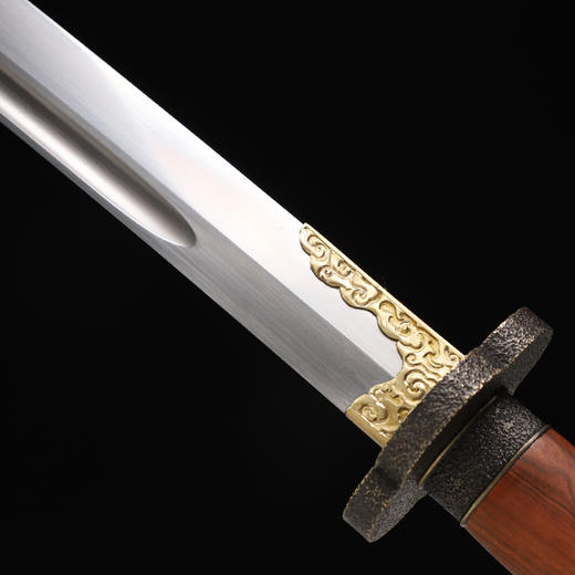 素装戚家刀 传统刀剑 花纹钢一体锻制 龙泉沈广隆刀剑  未开刃 商品图3