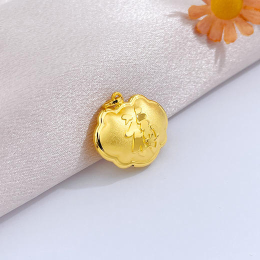 【限时克减150元】足金999.9 #儿童/宝宝 #超轻 【精品】超轻显大升级版天赐鸿福锁包吊坠五福临门多福多寿长命锁包吊坠(AUWZDZ00042)（预售产品下单后不退款不退货不换货不补差价） 商品图2