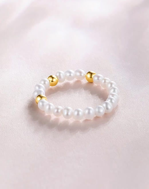 Winy925纯银小圆满珍珠戒指送女友闺蜜节日生日礼物 商品图9