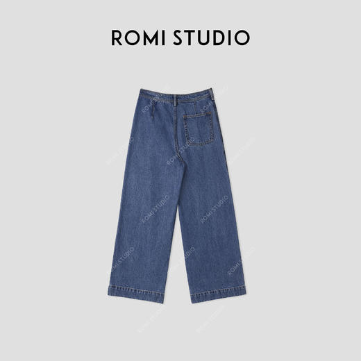 ROMI STUDIO“法式优雅”100长绒竹节棉绳染洗水直筒牛仔裤431N5027 商品图1
