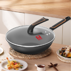 康巴赫-五福臻选系列炒锅不粘锅32cm家用平底炒菜锅电磁炉燃气灶明火通用LPB-F32A