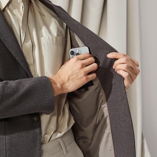 【高端系列】柒牌平驳领西装男秋冬新款磨毛针织商务休闲单西外套	127C70750 商品图2