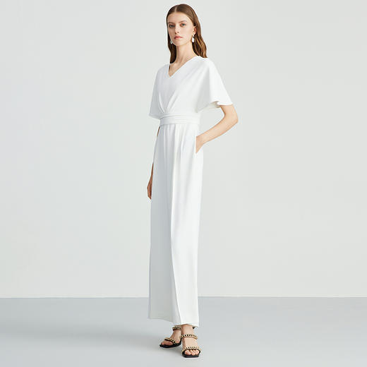 EITIE爱特爱气质V领高腰显瘦阔腿飞飞袖连体裤夏新款B2412302 商品图2