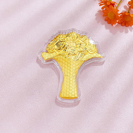 【限时克减150元】足金999 1g浪漫七夕真爱玫瑰摆件礼盒（配包装盒、NGTC国检证书）(ATBJ00040)（预售产品下单后不退款不退货不换货不补差价）预售产品下单后不退款不退货不换货不补差价 商品图3