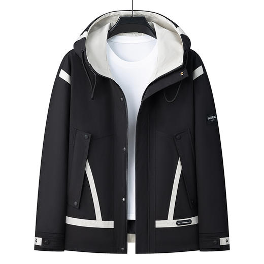 【实体店同款】【新款DPX】大依优型大码男装连帽夹克加肥加大休闲夹克胖子宽松外套上衣户外 商品图2