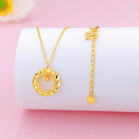 【限时克减150元】足金999 #婚庆 （足金999字印）5G黄金调节镂空绕线珠子圆环套链(5GTL01485)（预售产品下单后不退款不退货不换货不补差价）