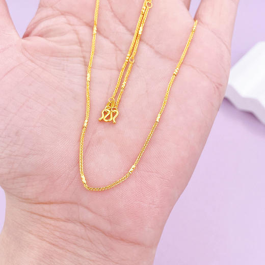 【限时克减150元】足金999 5G黄金17-18寸调节肖邦间筒项链(AG5GXL00018)（预售产品下单后不退款不退货不换货不补差（预售产品下单后不退款不退货不换货不补差 商品图2