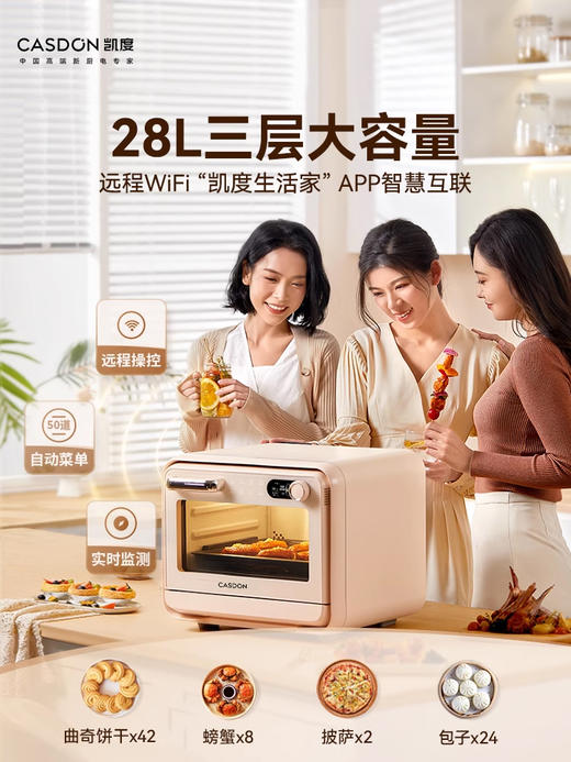 凯度sky-air蒸烤一体机家用台式大容量蒸烤箱空气炸 商品图4