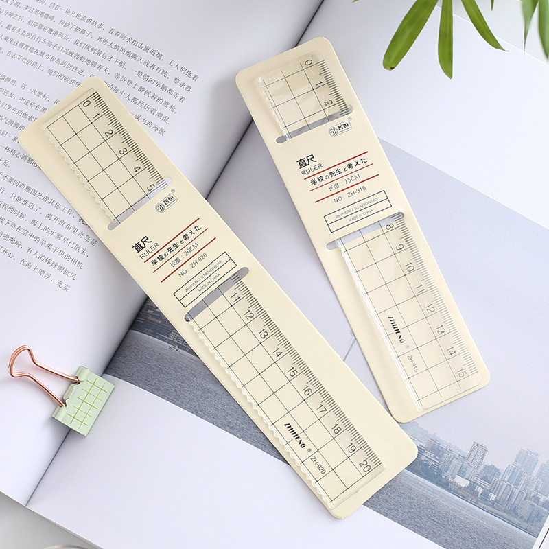 【开学季！透明直尺】创意塑料透明直尺15/20cm透明尺子绘图测量学生文具刻度尺卡尺。ry