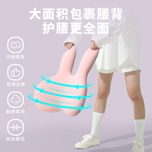 Hnos西诺思大头兔兔子腰靠办公室椅子靠背汽车护腰记忆棉靠垫靠枕 商品图2