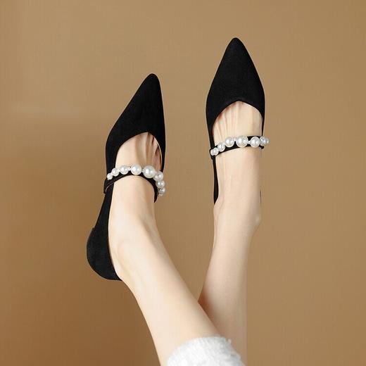 【预售5天】2024新款春秋法式银色玛丽珍鞋女尖头平底鞋女软底舒适浅口单鞋女NJMK&K878 商品图2