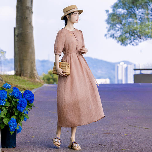 新中式棉麻女装苎麻连衣裙TT96159 商品图1