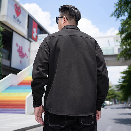 【新款DMH】大依优型大码翻领衬衫外套男宽松加肥加大码上衣夹克运动潮流 商品图4