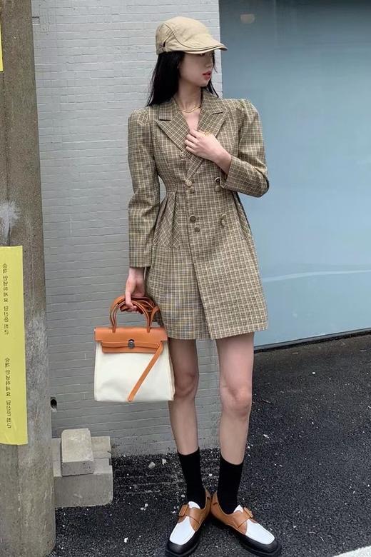 amadella 学院风格纹泡泡袖连衣裙 13490 商品图0