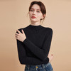 EITIE爱特爱秋季新款舒适柔软打底纯色基础款半高领100%绵羊毛针织衫D2401417 商品缩略图7