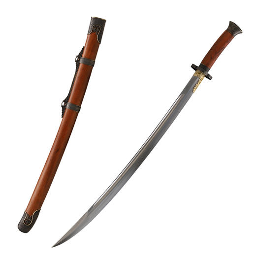 素装戚家刀 传统刀剑 花纹钢一体锻制 龙泉沈广隆刀剑  未开刃 商品图6